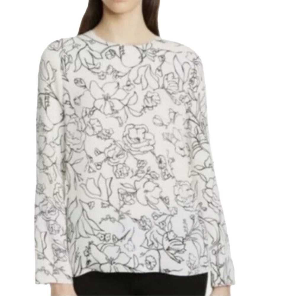 NWT LOFT Floral Print Semi-Sheer Blouse